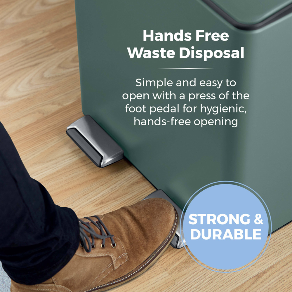 Tower Double Recycling Green Pedal Bin 40L Image 4