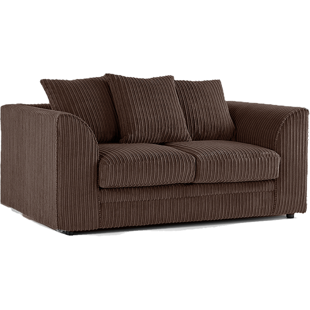 Portland Luxor 5 Seater Chocolate Jumbo Cord Sofa Set with Scatter Back Image 4