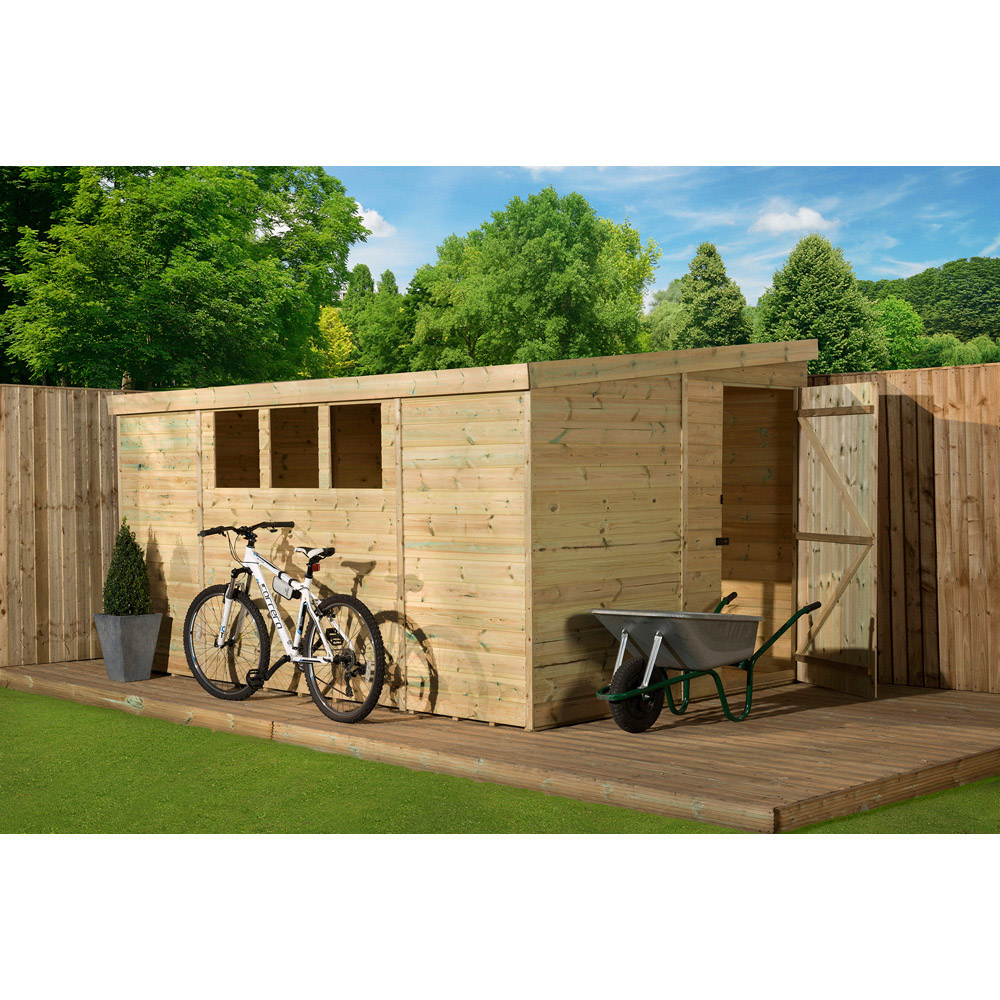 Empire Sheds 3000 14 x 8ft Tongue and Groove Wooden Pent Garden Shed Image 2