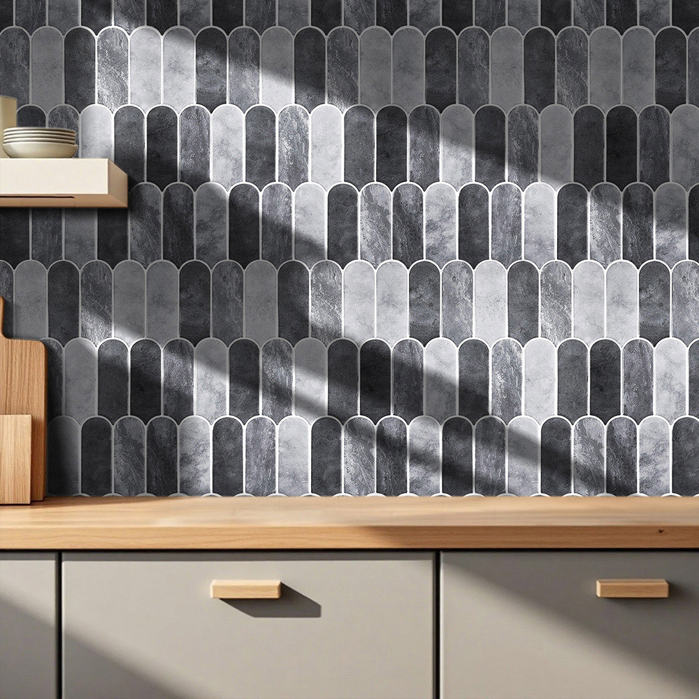 Living and Home Grey Arch Self Adhesive Wall Sticker 10 Pack Image 8