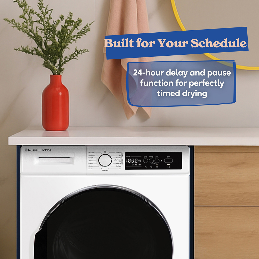 Russell Hobbs RH9HPTD1E12W White 9kg Heat Pump Dryer Image 6