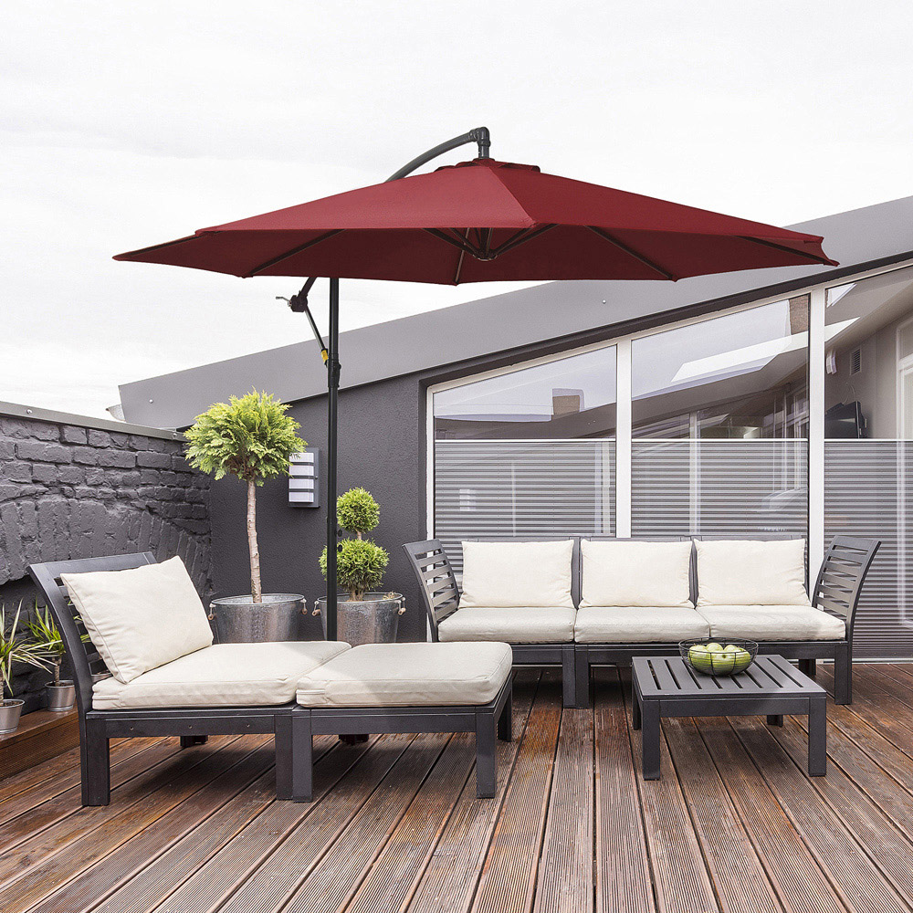 Outsunny Wine Red Cantilever Banana Parasol 3m Image 2