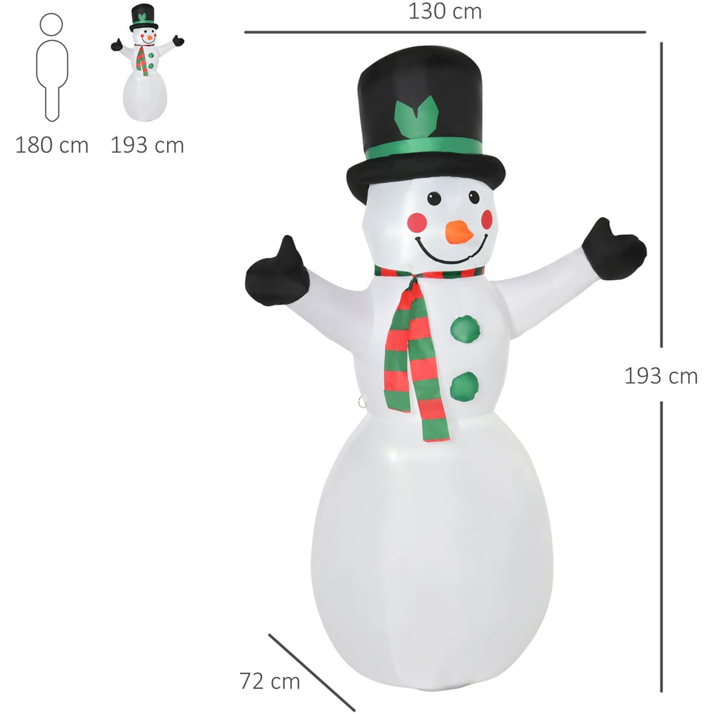 Everglow LED White Inflatable Snowman Christmas Decoration 6.33ft Image 9
