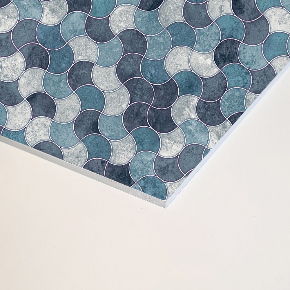 Wetwall Alloy Blue Scallop Shower Wall Panel 1220mm Image 3