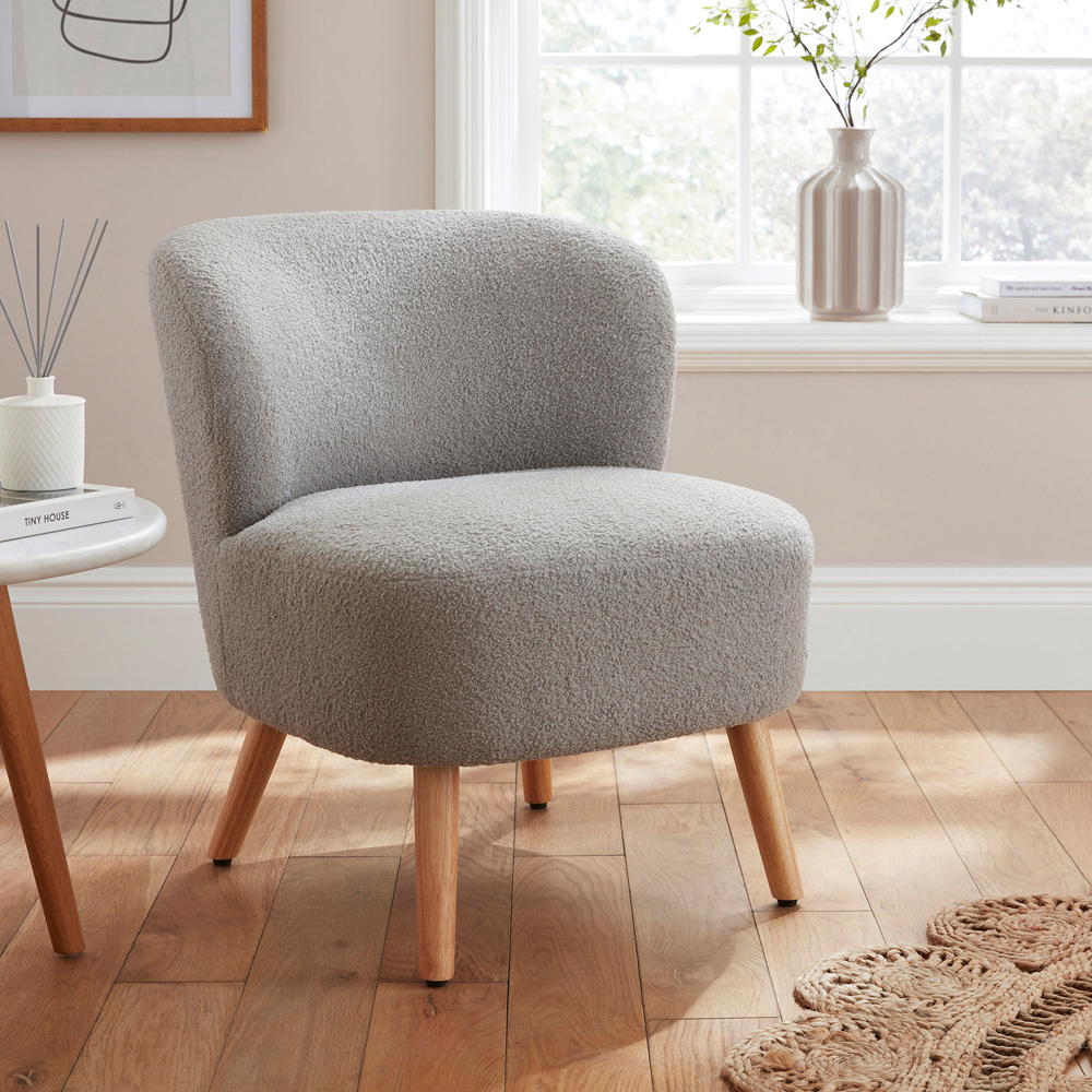 GFW Evie Grey Teddy Accent Chair Image 6