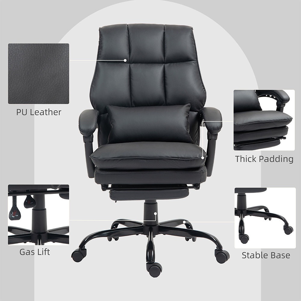 Portland Black PU Leather Executive Office Chair Image 6