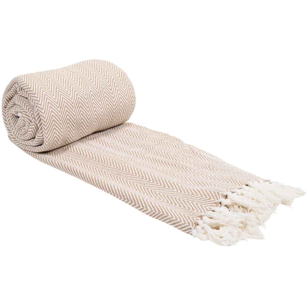 Winkworth Herringbone Extra Large Throw Natural Image 3