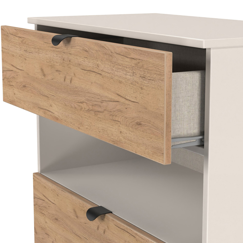 Crowndale Bora 3 Drawer Single Shelf Gold Oak and Kashmir Storage Unit Image 5