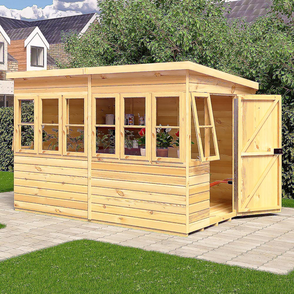 Shire 10 x 6ft Shiplap Style B Sun Pent Shed Image 2