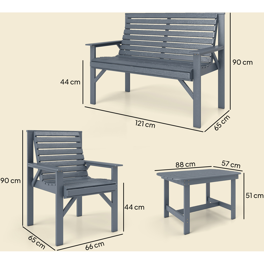 Outsunny 4 Seater Grey Garden Lounge Set Image 9