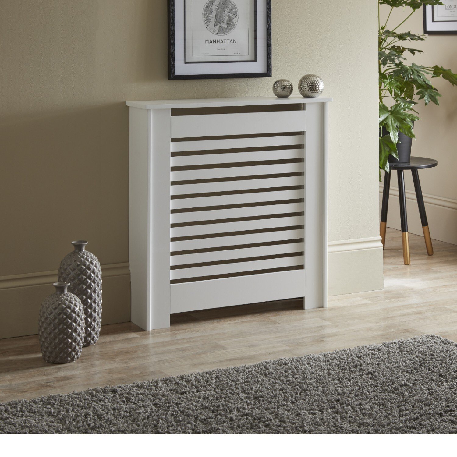 Contemporary Radiator Cabinet White Mini Image 3
