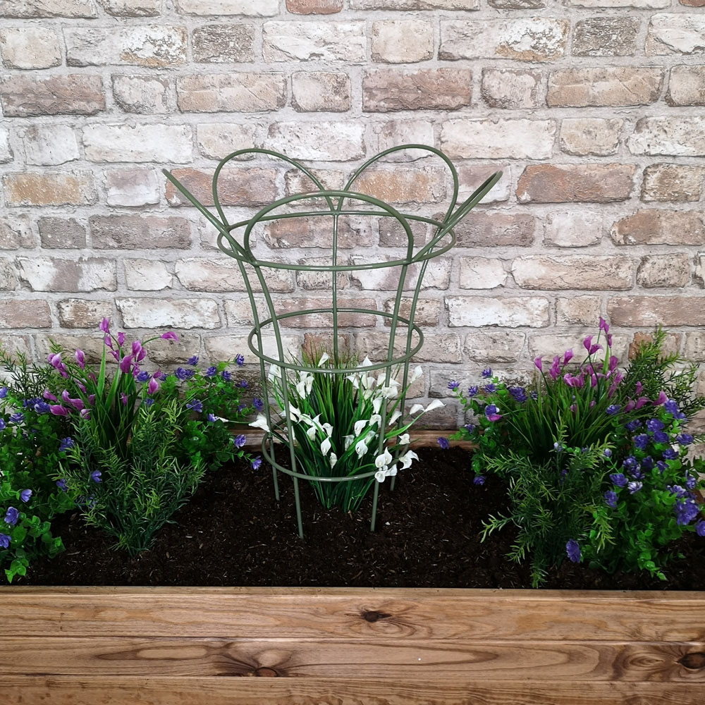 Samuel Alexander Sage Green Steel Herbaceous Garden Plant Support Basket 65cm x 37cm Image 7