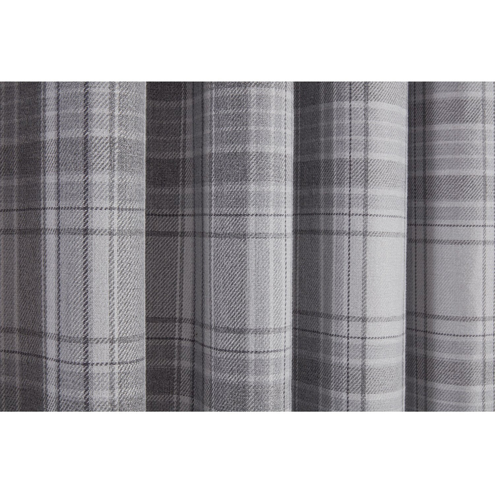 Divante Hatfield Grey Check Blackout Eyelet Curtains 137 x 168cm Image 3