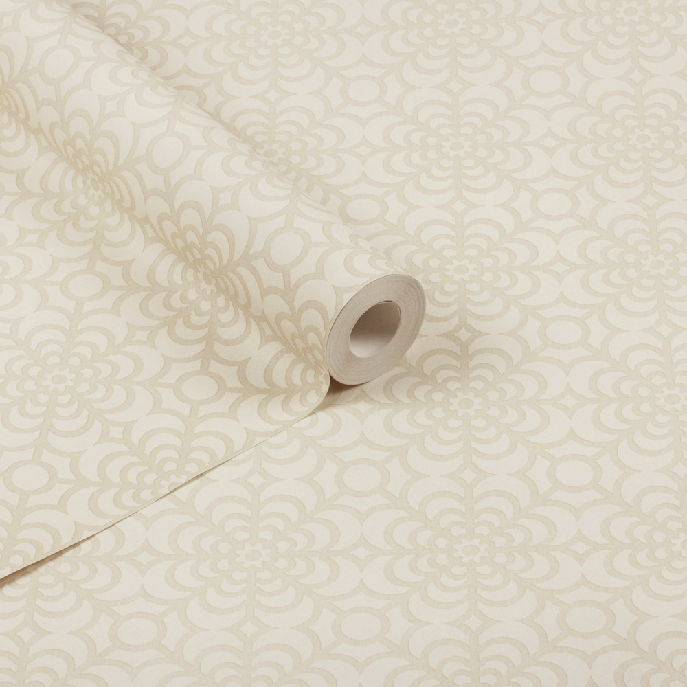 RHS Dandy Floral Ivory Wallpaper Image 2