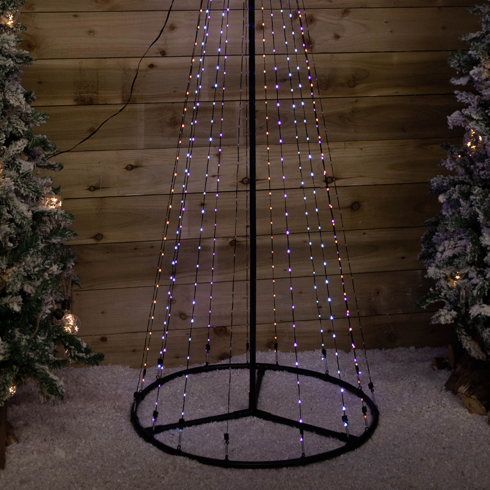 Samuel Alexander 580 Rainbow LED Multi-Function Pyramid Christmas Cone Tree 210cm Image 7