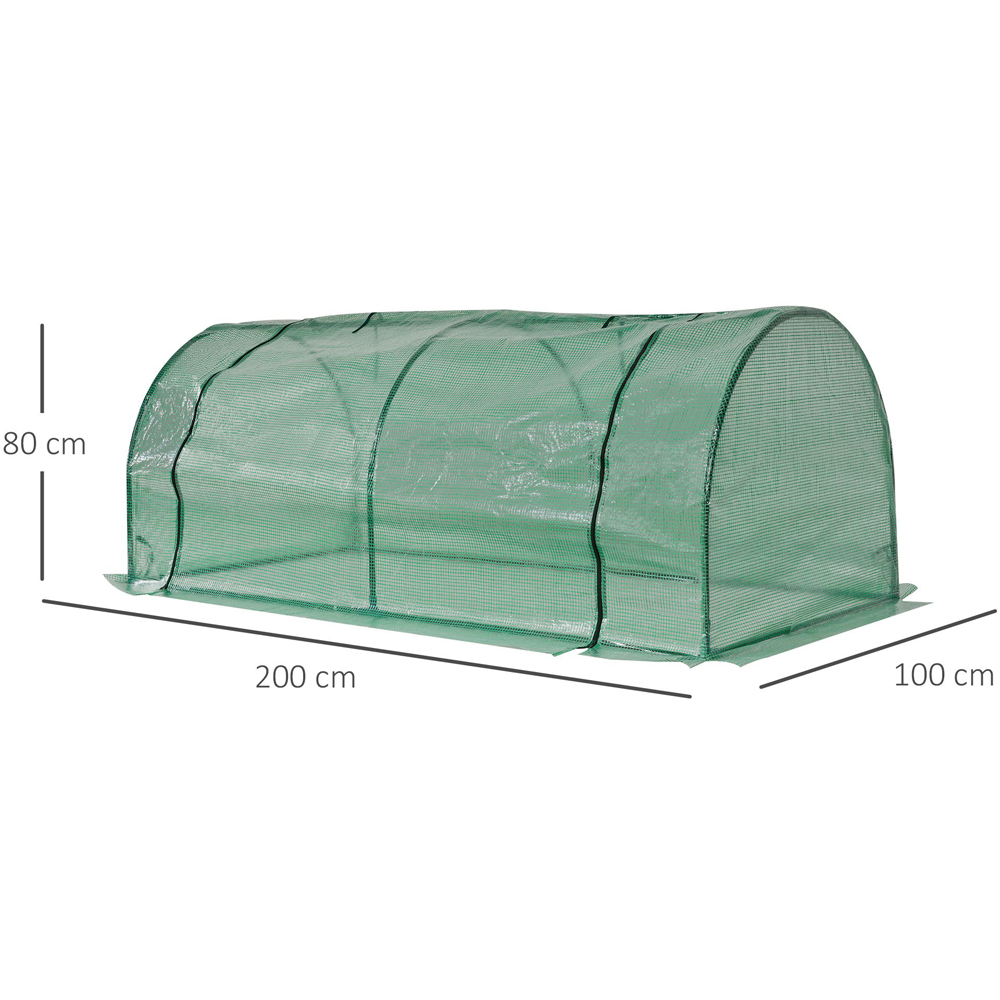 Outsunny Portable PE Cover Tunnel 6.5 x 3.2ft Greenhouse Image 8