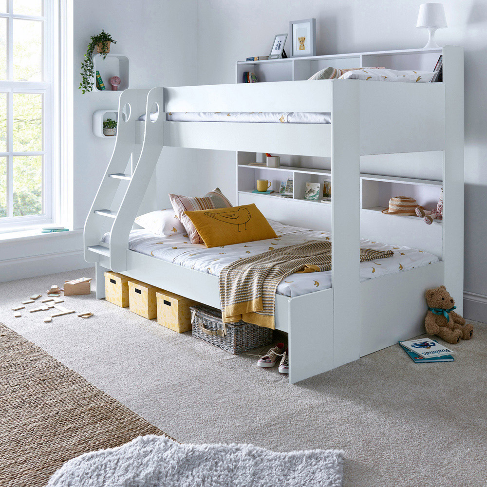 Bedmaster Oliver Triple Sleeper White Bunk Bed with Memory Foam Mattresses Image 8