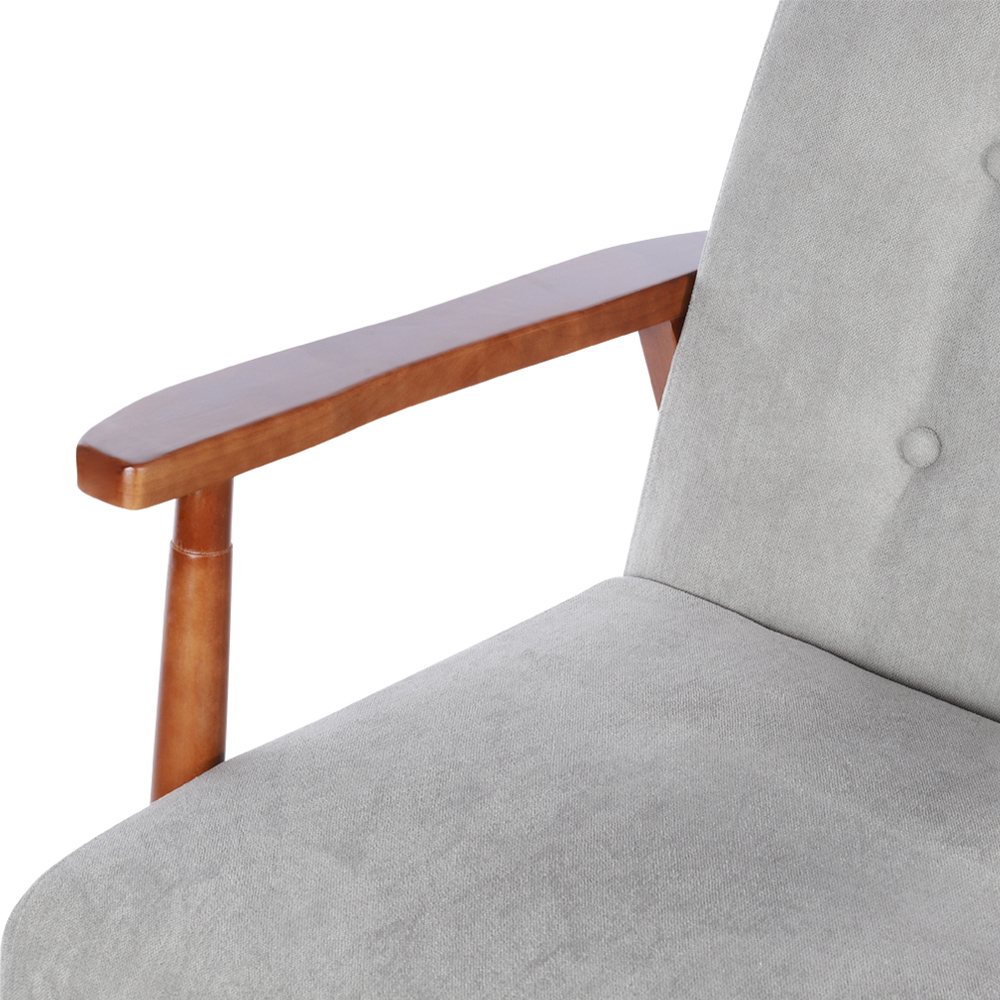 Living and Home Light Grey Tufted Armchair Image 4