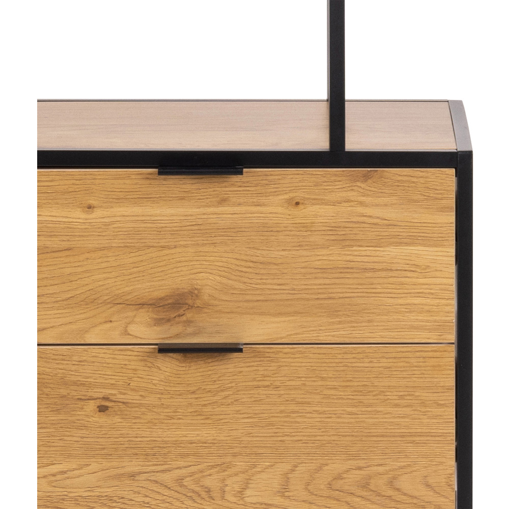 Florence Seaford 2 Drawer 4 Shelf Wild Oak Metal Bookcase Image 6