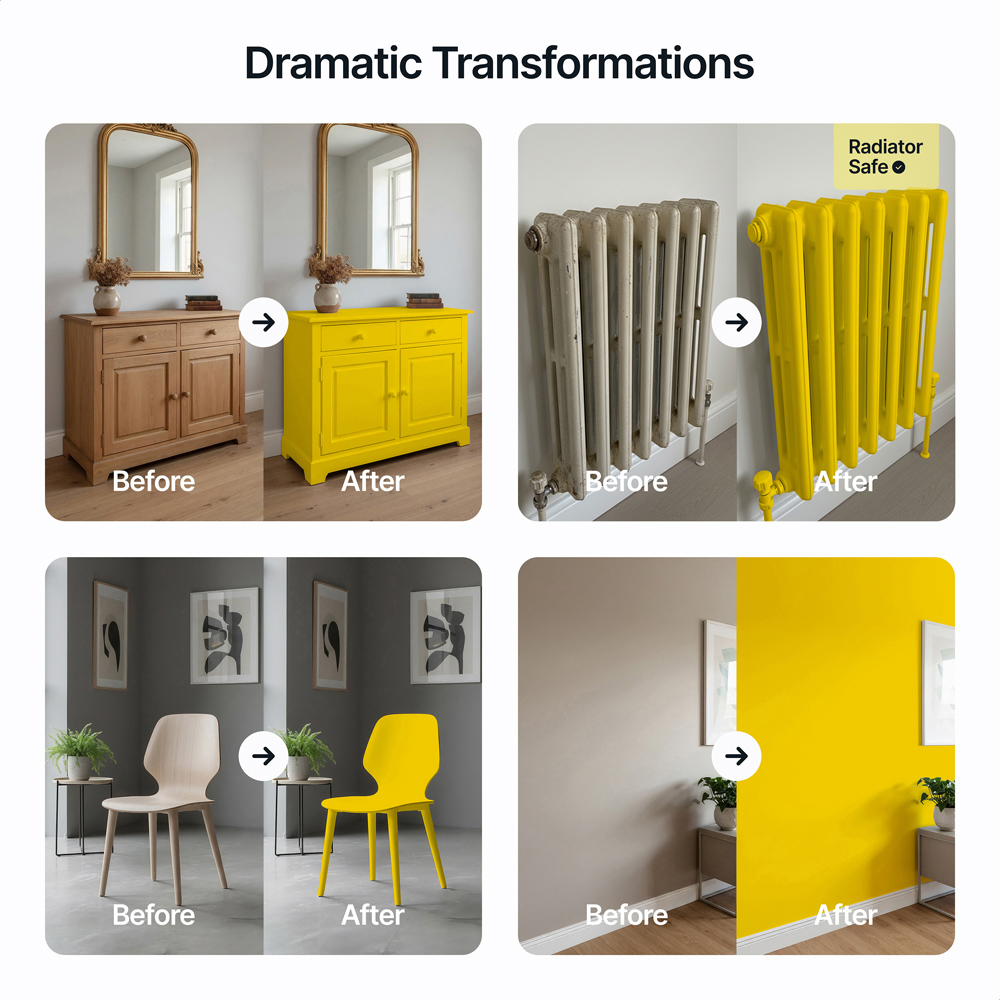 Hemway Spring Yellow Furniture and Walls Matt Chalk Paint 1L Image 5