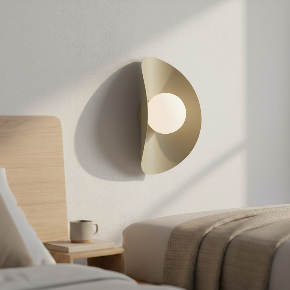 Emibig Fiero White Shade Mocha Wall Lamp Image 5