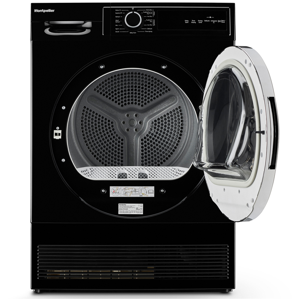 Montpellier MTDC8SDK 8kg Black Condenser Sensor Dry Tumble Dryer Image 4