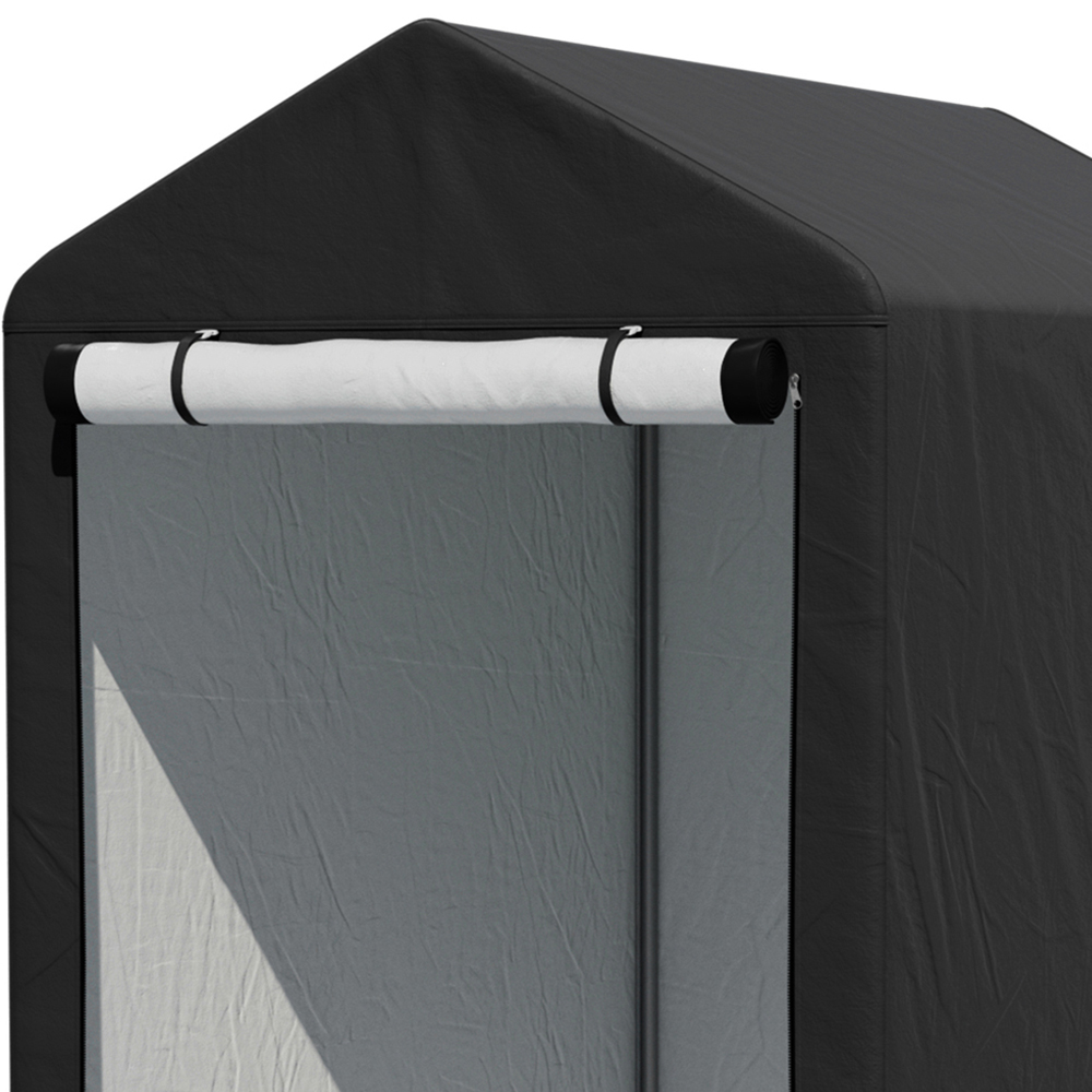 Living and Home 3 x 5ft Black Outdoor PE Bicycle Shelter Storage Shed Image 5