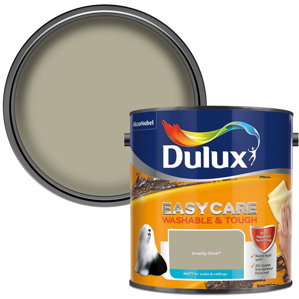 Dulux Easycare Washable & Tough Overtly Olive Matt Emulsion Paint Image 1