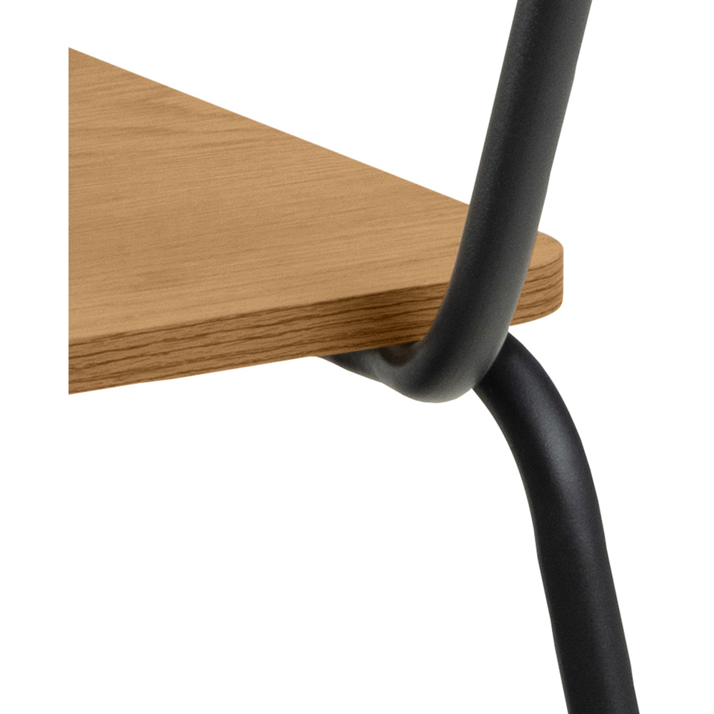 Florence Peru 4 Seater Dining Table Black and Oak Image 7