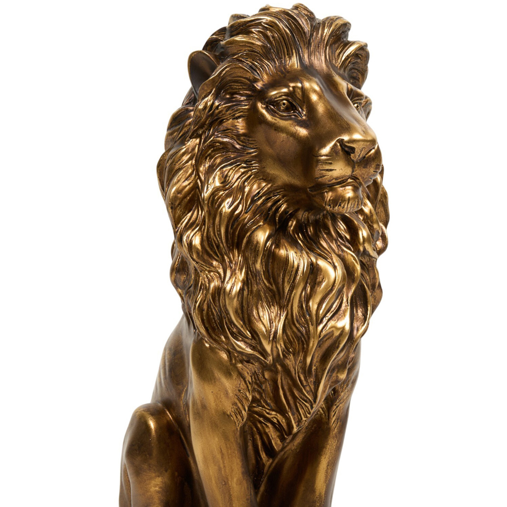 Sitting Lion Ornament Gold Image 5