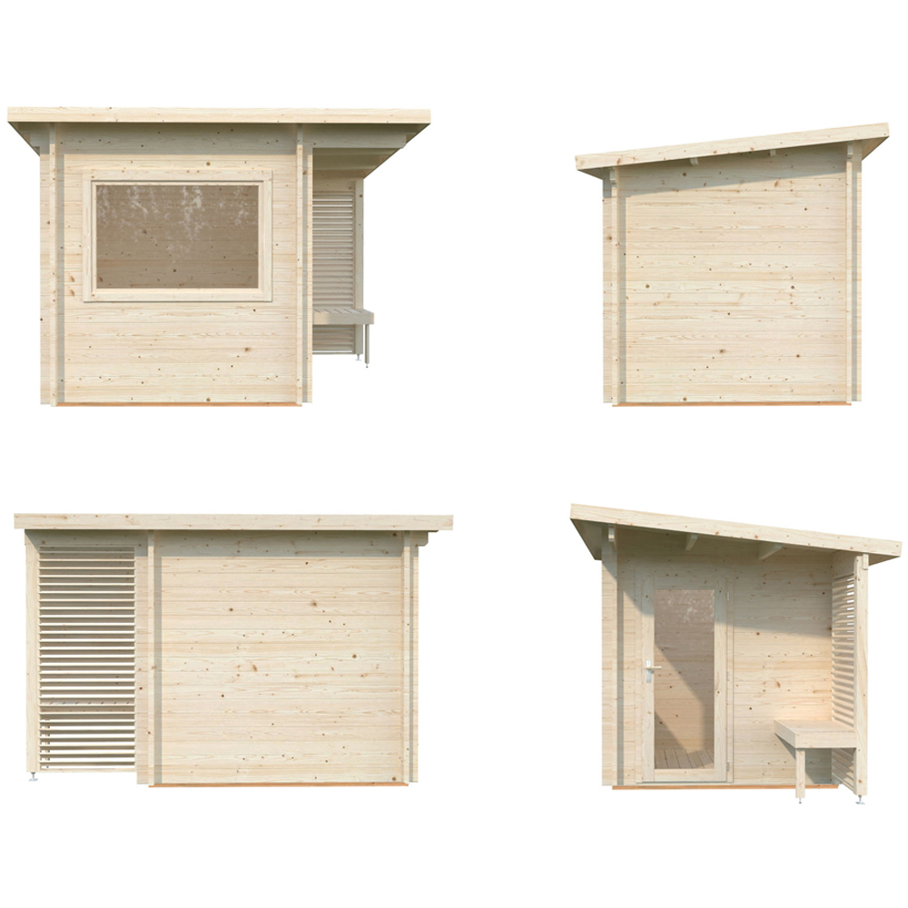 Palmako Sanna 6.8 x 6.8ft Pent Outdoor Sauna Image 5