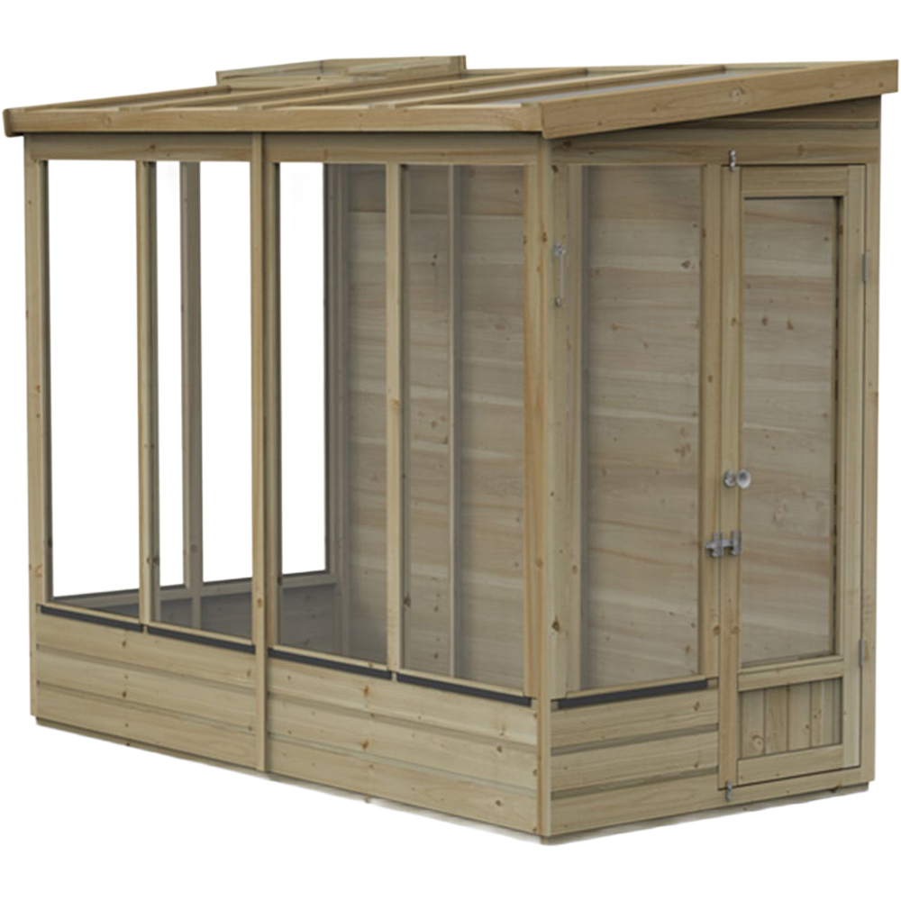 Forest Garden Solid Back Wallscape Lean-to 8 x 4ft Greenhouse Image 1