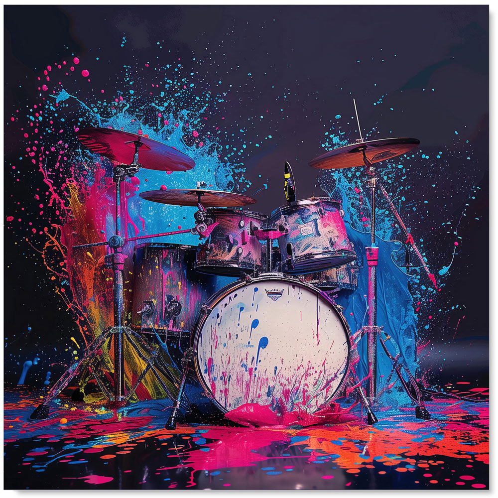 Warren Reed Designer Drumbeat Colours Glass Kitchen Splashback 75 x 70cm Image 2