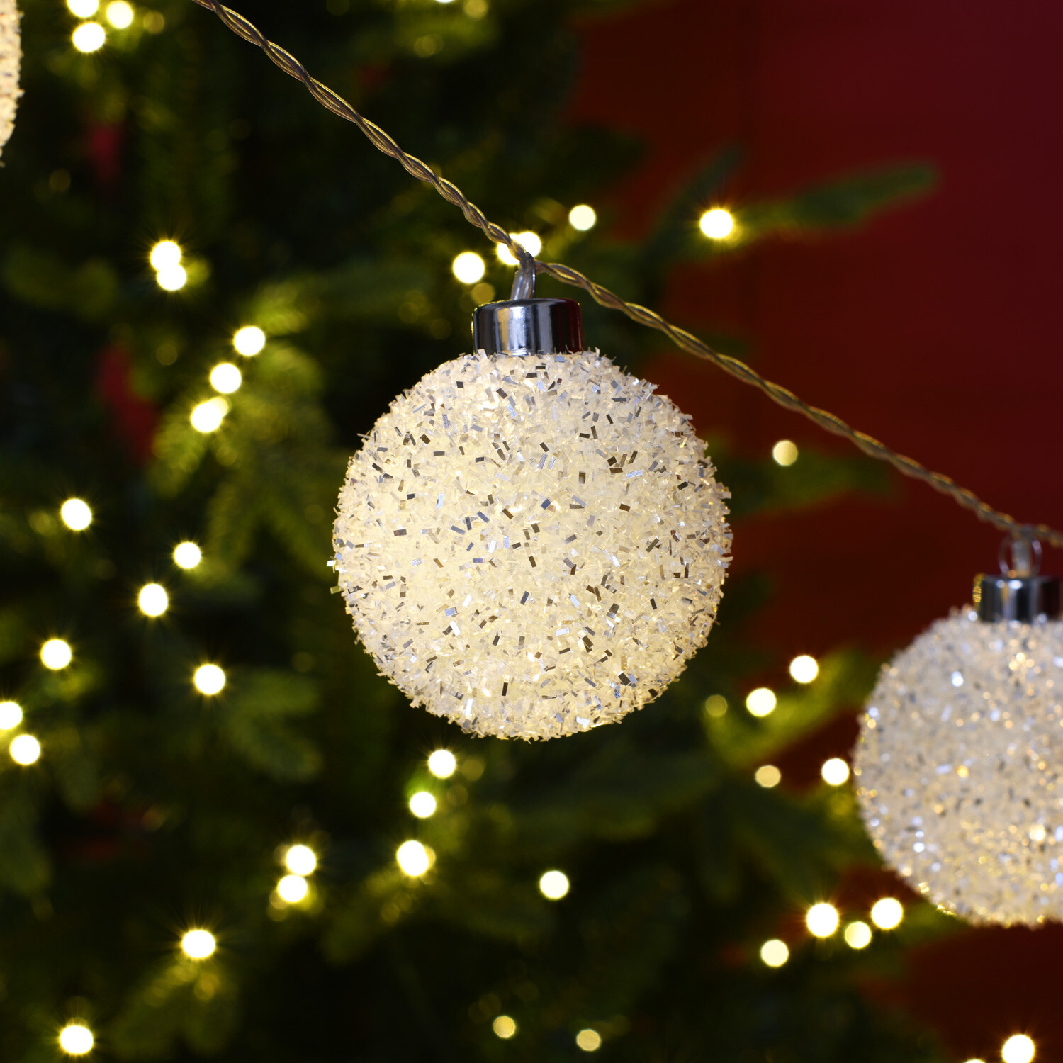 10 LED Snowball String LightClear Image 6