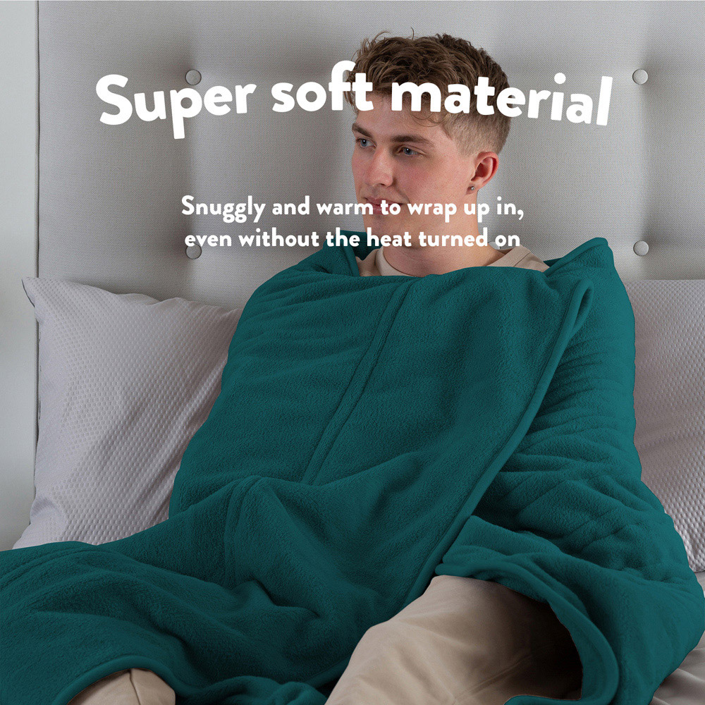 Slumberdown Comfy Hugs Teal Soft Fleece Heated Throw 130 x 160cm Image 5