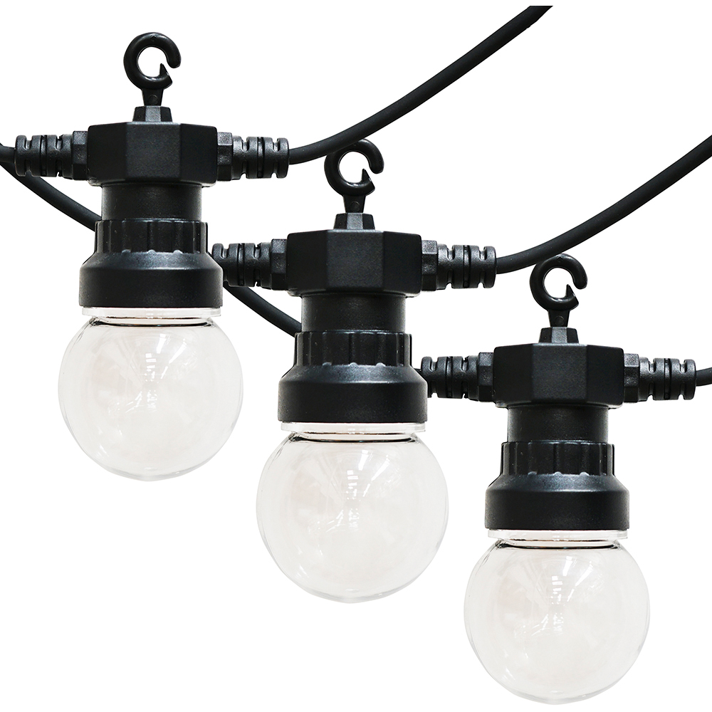 ValueLights 20 Bulb Black Festoon Warm White LED Garden String Light Image 2