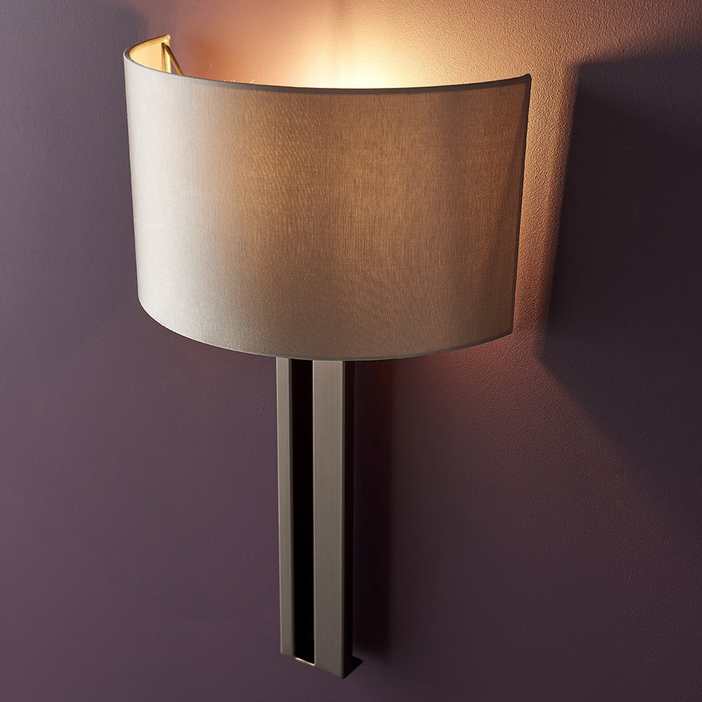 Merano Macrenta Brushed Bronze and Mink Wall Lamp Image 3