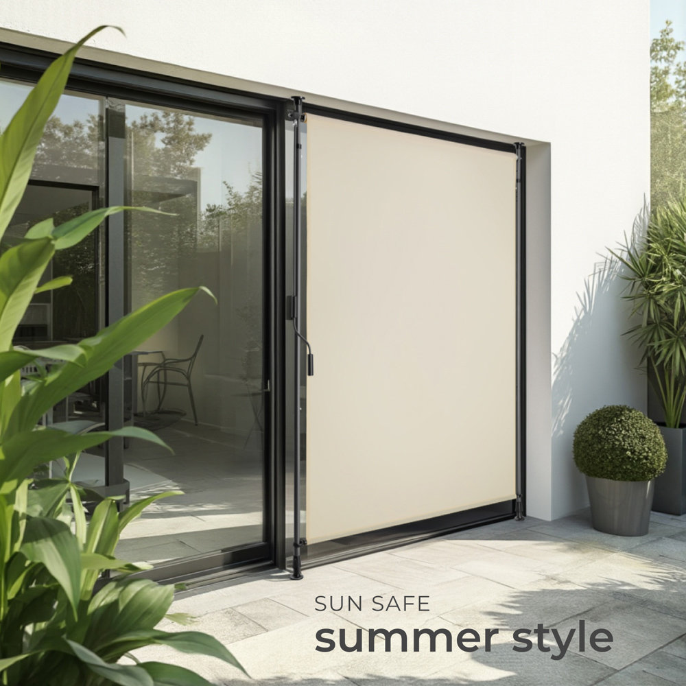 tectake Taija Beige Retractable Awning with Hand Crank 3.1 x 1.08m Image 7