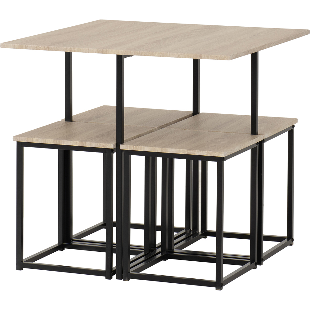 Seconique Kent 4 Seater Dining Set Sonoma Oak and Black Image 3