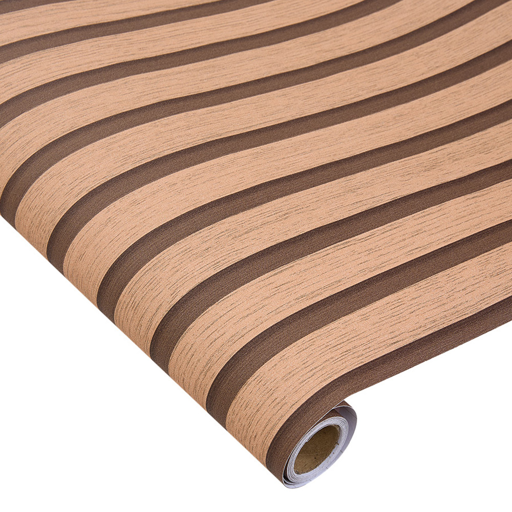 Living and Home 3D Wood Effect Orange Self Adhesive Textured PVC Wallpaper Image 4