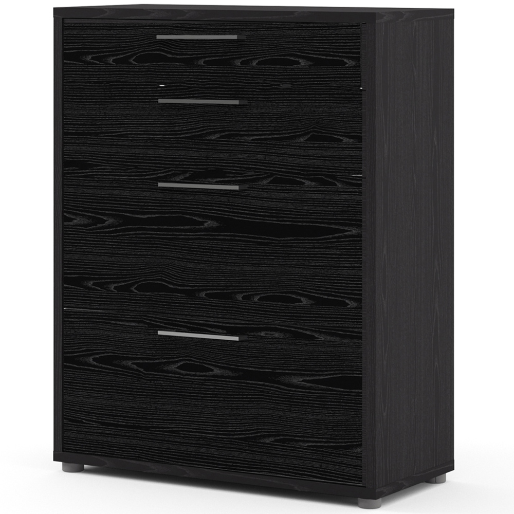 Florence 4 Drawer Black Woodgrain Office Storage Image 4