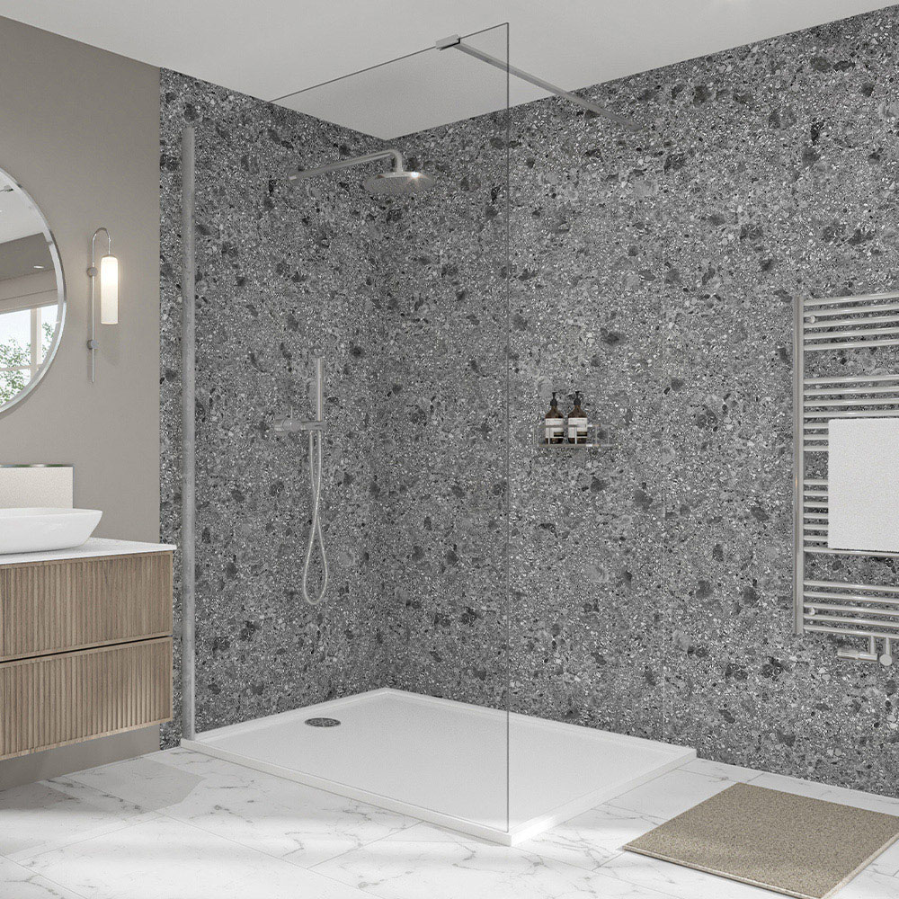 Wetwall Elite Terrazzo Storm Tongue and Groove Shower Panel 2420 x 1200mm Image 4