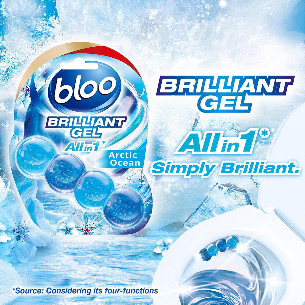 Bloo Brilliant Gel All in 1 Arctic Ocean Toilet Rim Block 42g 14 Pack Image 4