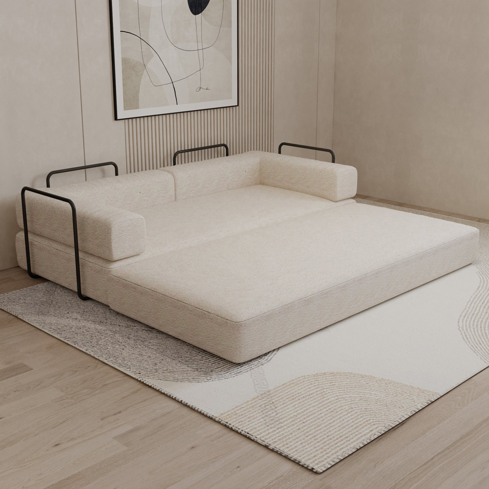 M N Furniture Smart 3 Seater Camel Sofa Bed Image 5
