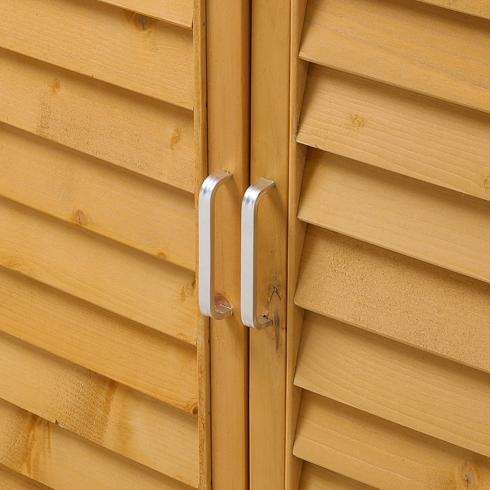 Living and Home 3 x 1.5ft Light Yellow Solid Wood Garden Tool Shed Image 7