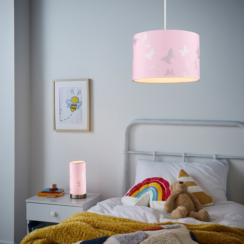 Glow Pink Butterfly Table Lamp Image 2