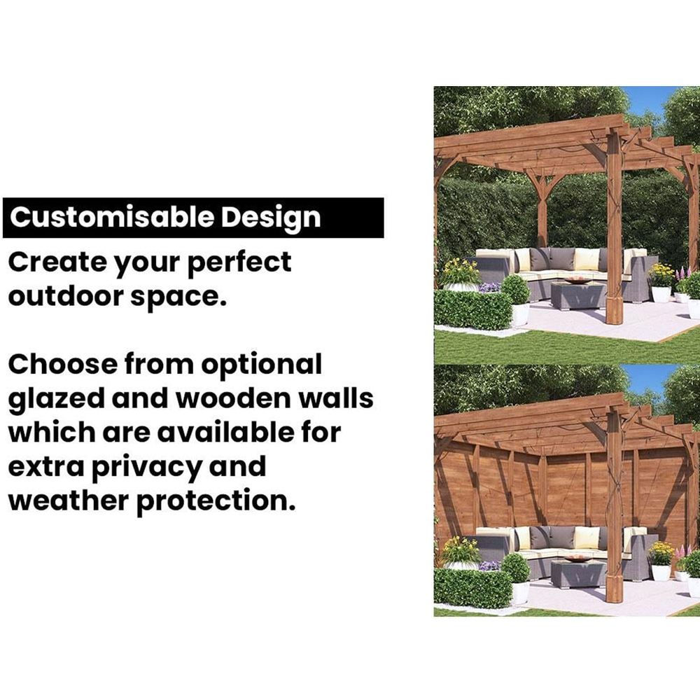 Dunster House Leviathan 4 x 3m Brown Wooden Pergola Plant Frame Image 6