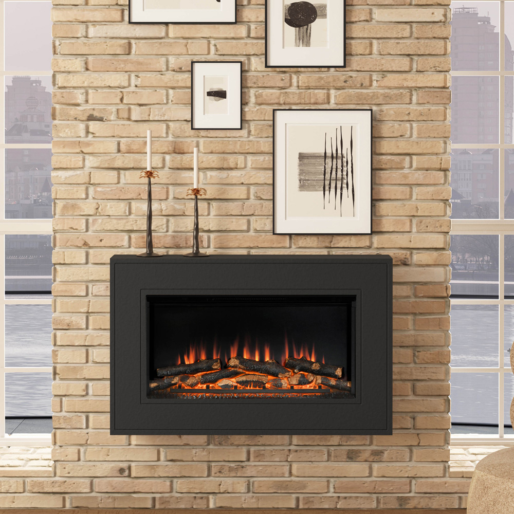 Be Modern Albali Anthracite Timber Wall Hung Electric Fireplace 38 inch Image 6