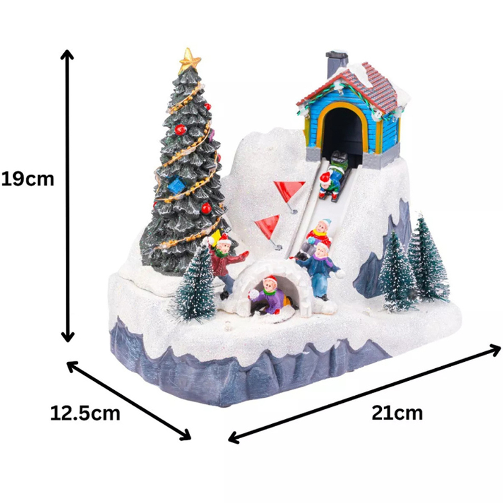 Marco Paul LED Ski Slope Christmas Village Scene Decoration Image 8