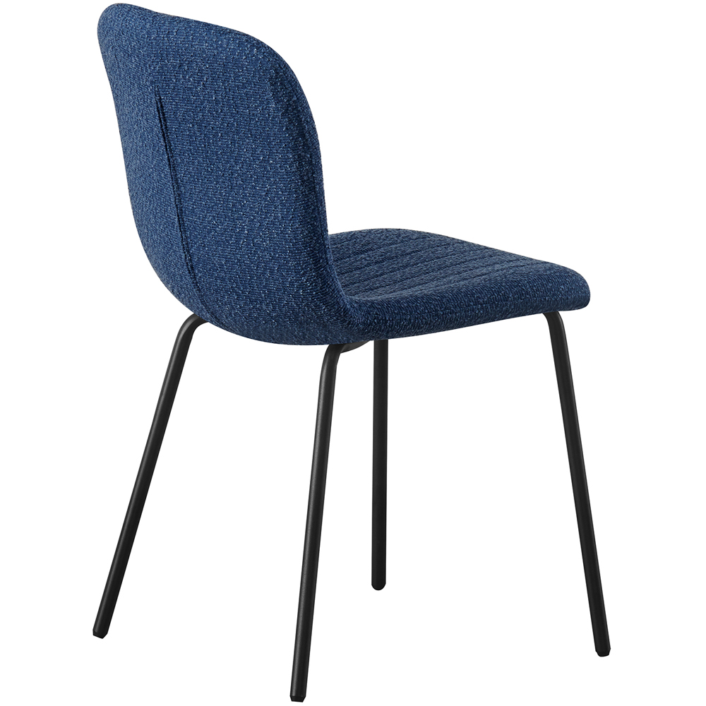 Bella Set of 2 Blue Teddy Faux Fur Stitched Design Dining Chairs Image 4